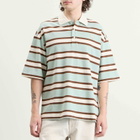 Amiri Men's MA Stripe Skate Polo in Powder Teal