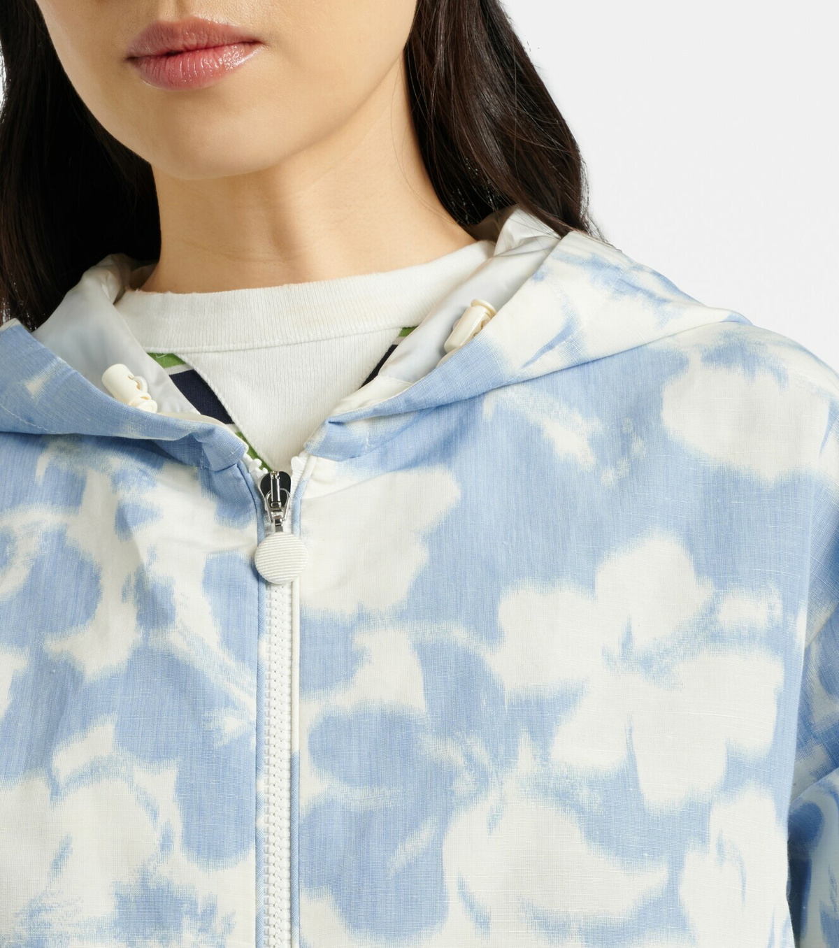 Moncler Noisetier floral hooded jacket