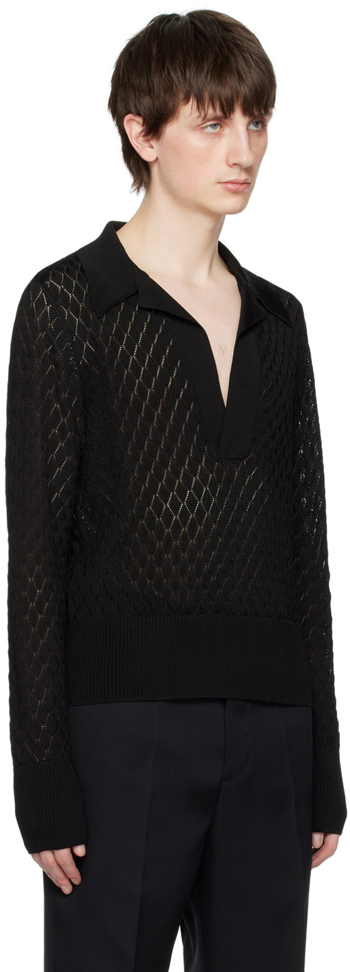 SAPIO Black Punta Ricamo Sweater