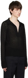 SAPIO Black Punta Ricamo Sweater