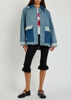 Ganni Patchwork Distressed Denim Jacket