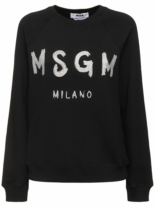 Photo: MSGM Cotton Jersey Logo Sweatshirt