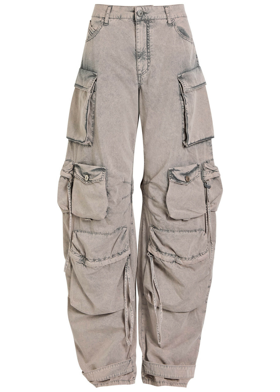 デニム・ジーパン The Attico Washed Cotton Baggy Trousers With Maxi Pockets THE ATTICO Layered high-rise wide-leg jeans | NET-A-PORTER