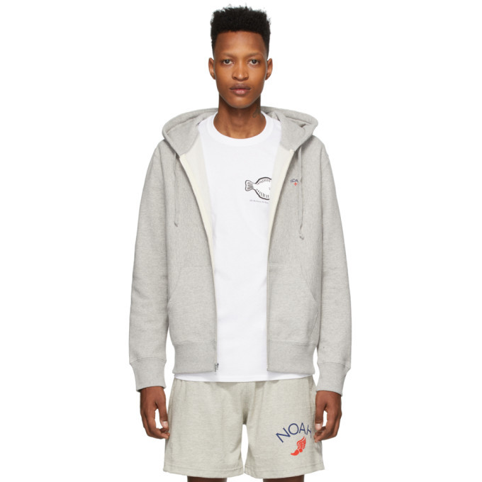 Noah NYC Grey Lightweight Zip Hoodie Noah NYC