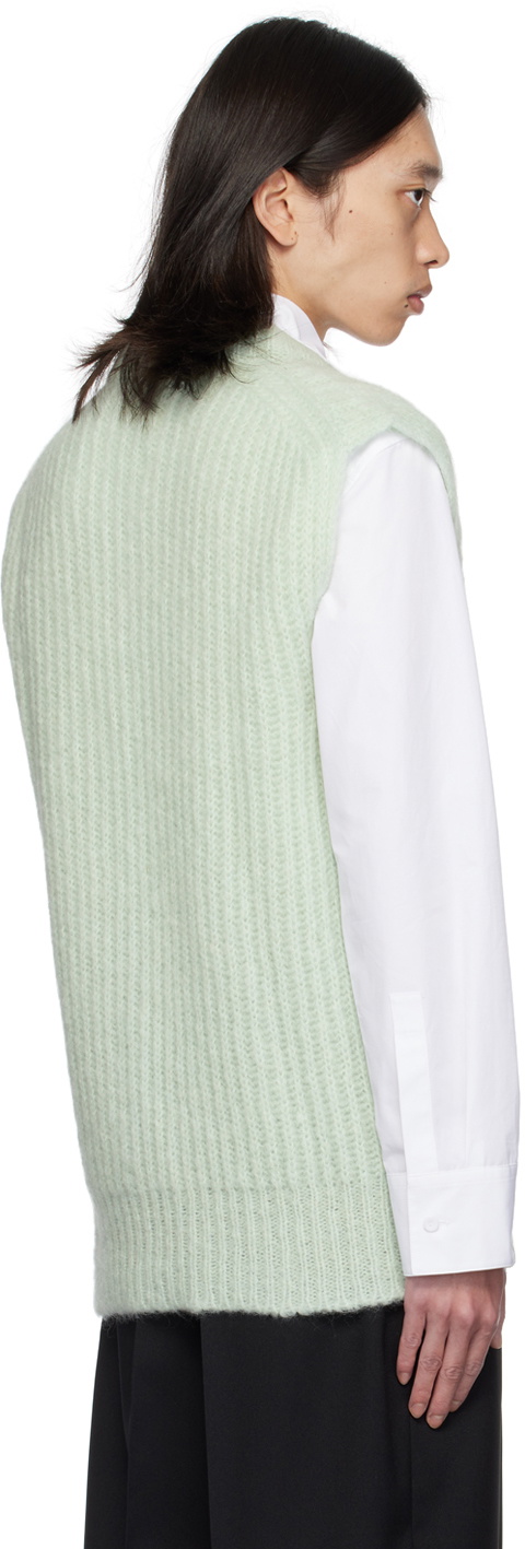 Jil Sander Green V-Neck Vest
