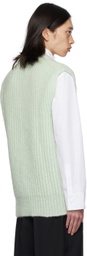 Jil Sander Green V-Neck Vest