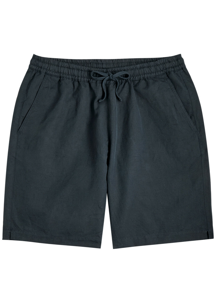 Universal Works Simple Linen-blend Shorts Navy