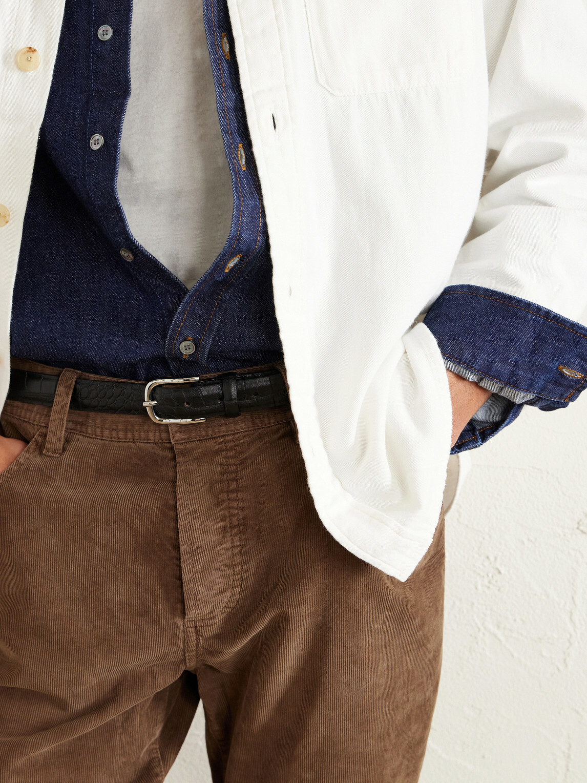 James Perse - Slim-Fit Straight-Leg Cotton-Blend Corduroy Trousers - Brown