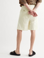 Nanushka - Flint Wide-Leg Pleated Slub-Cotton Shorts - Neutrals