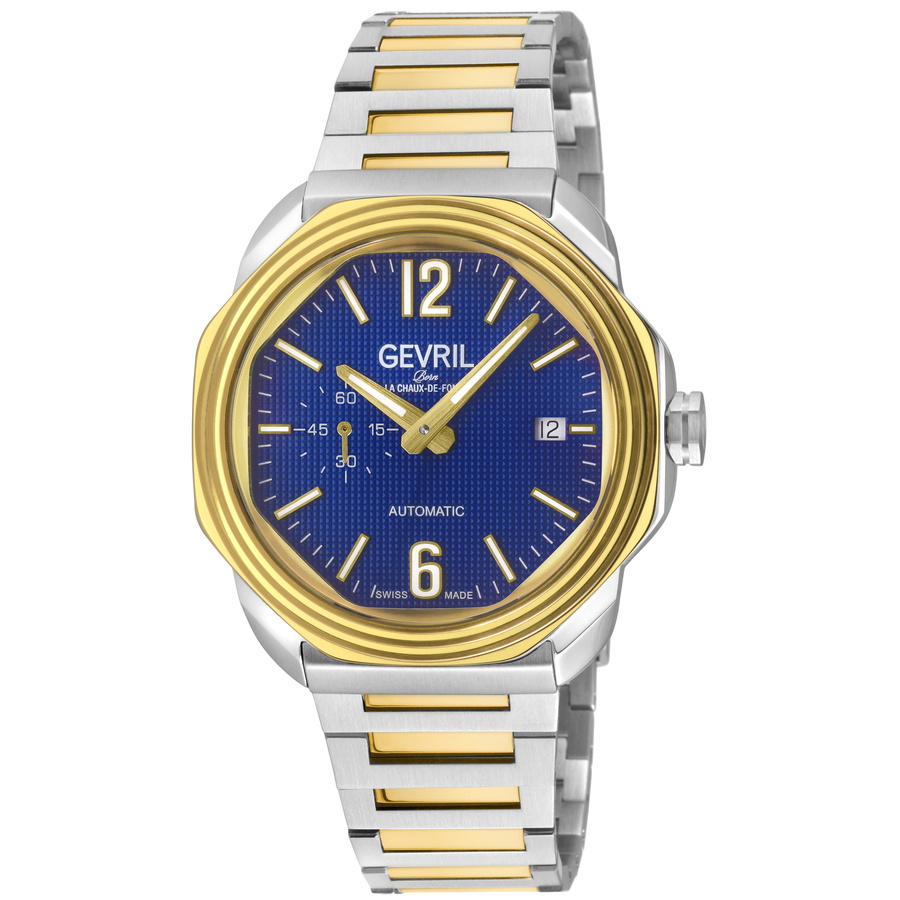 Gevril Roosevelt Automatic Blue Dial Mens Watch 46520B
