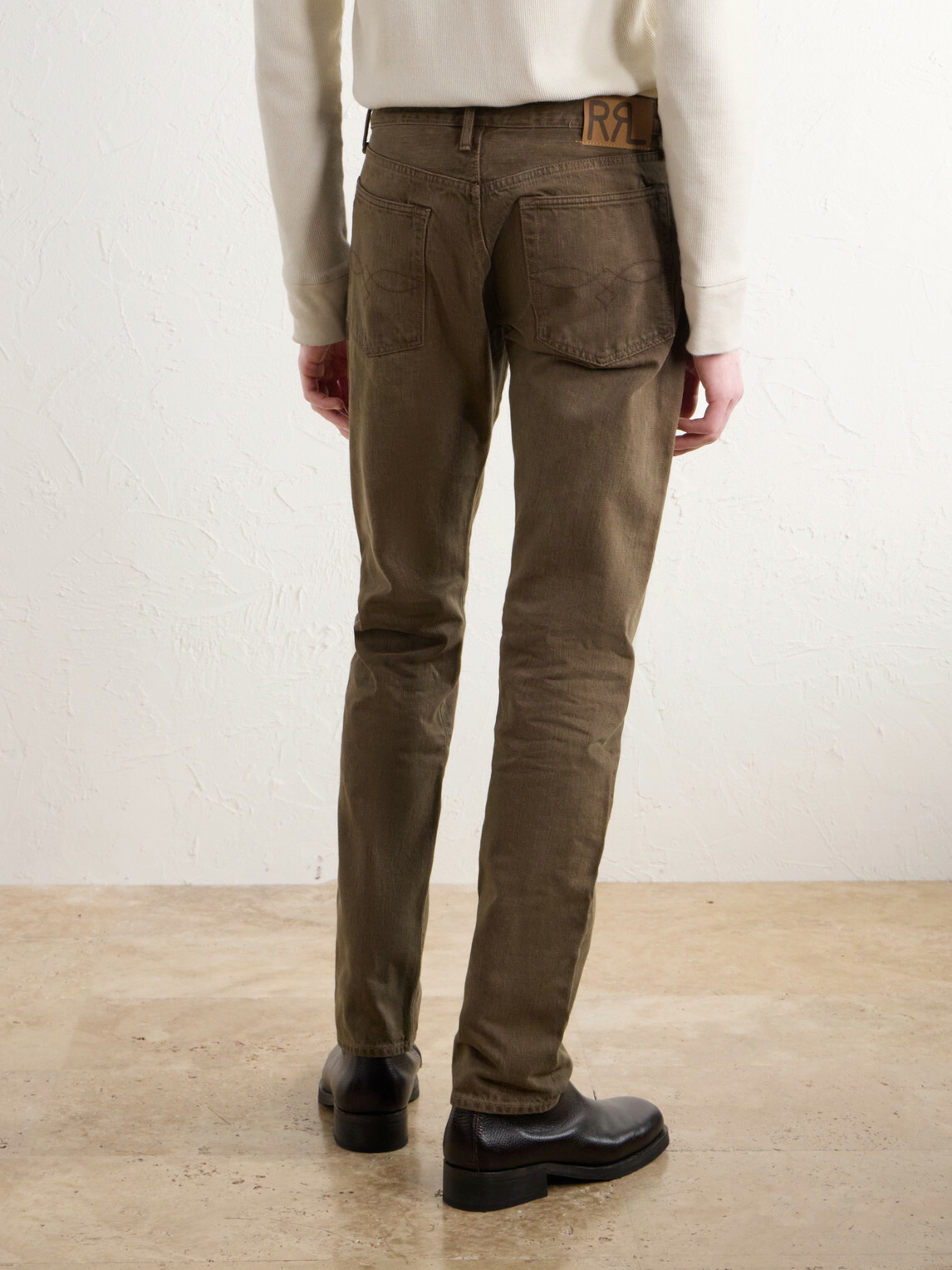RRL - Slim-Fit Distressed Jeans - Brown