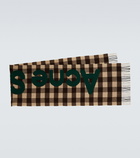 Acne Studios Logo checked wool-blend scarf