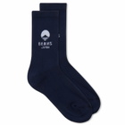 BEAMS JAPAN Logo Socks in Navy