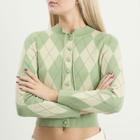 House Of Sunny Women's Argyle Lounge Cardigan in Matcha