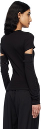 Helmut Lang Black Slashed Long-Sleeved T-shirt
