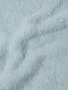 AMI PARIS - Brushed-Knit Polo Shirt - Blue