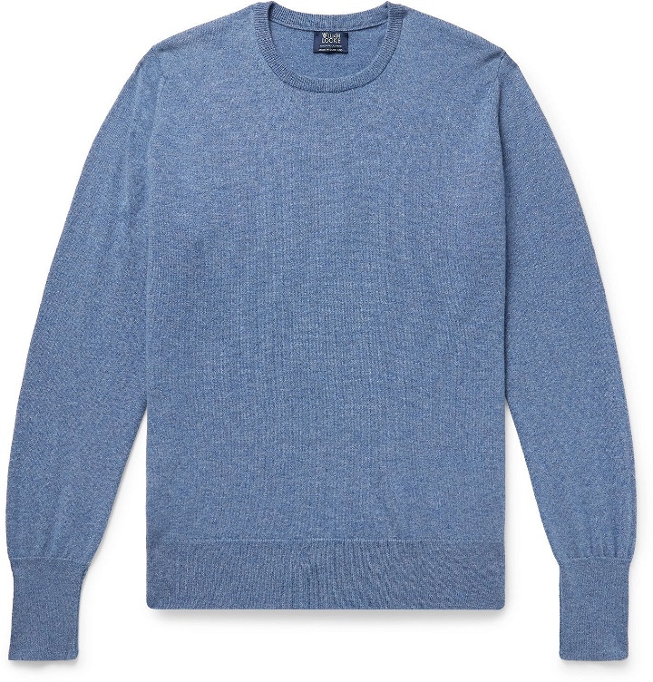 Photo: William Lockie - Mélange Cashmere Sweater - Blue