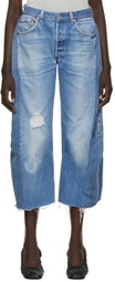 B Sides Blue Vintage Lasso Jean Slouch Crop