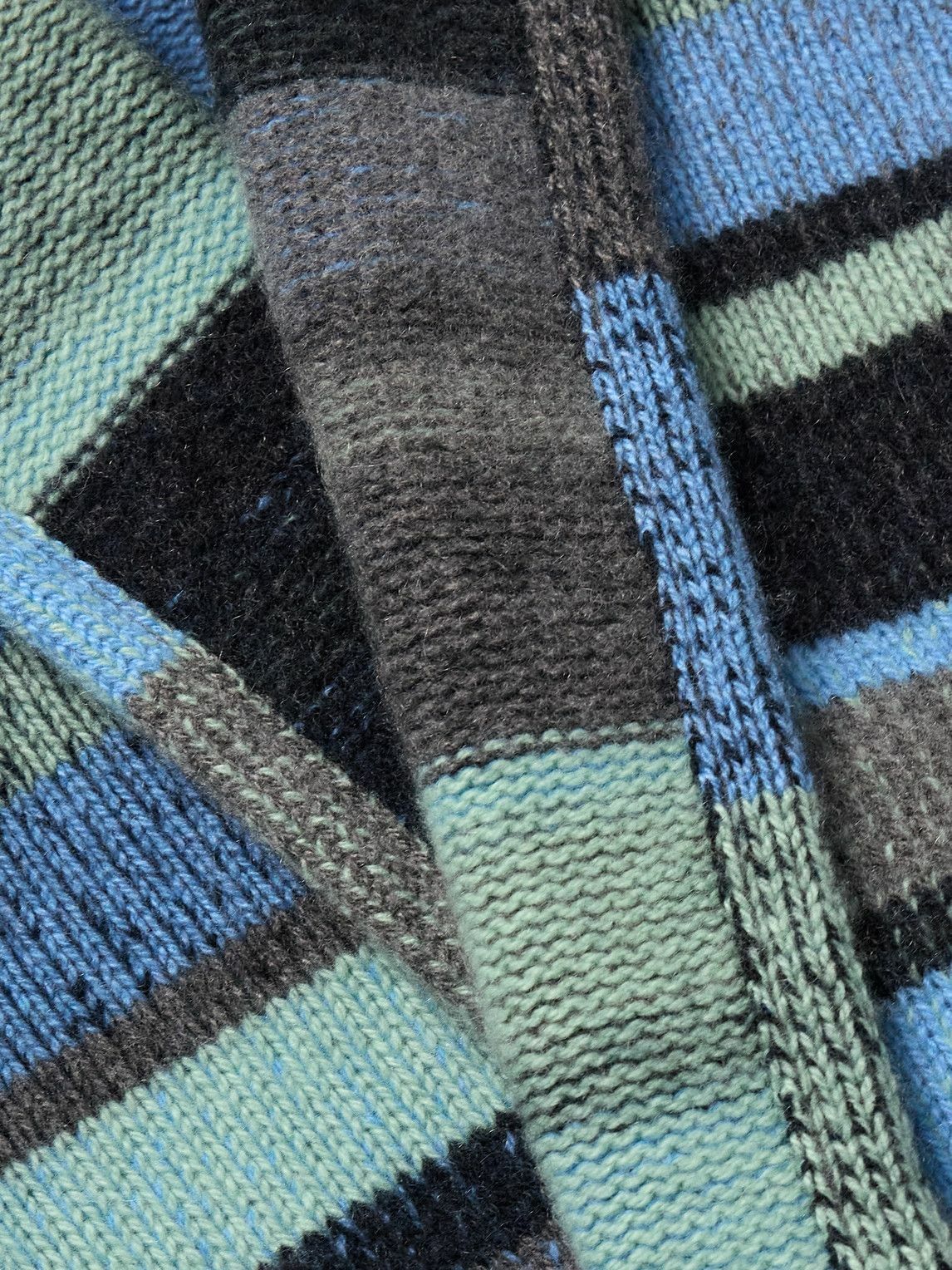 The Elder Statesman - Shawl-Collar Striped Cashmere Cardigan - Blue