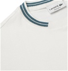Lacoste - Stripe-Trimmed Pima Cotton-Jersey T-Shirt - White