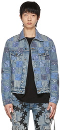 AMIRI Blue Bandana Check Trucker Jacket