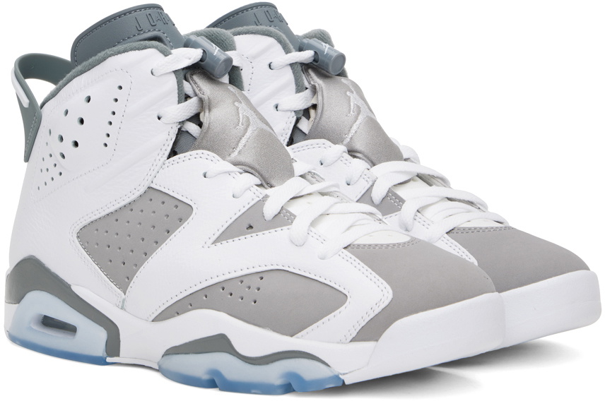 Nike Jordan Gray & White Air Jordan 6 Retro Sneakers Nike Jordan Brand