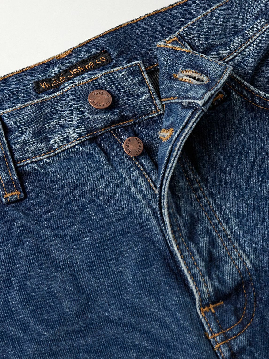 Nudie Jeans - Seth Straight-Leg Stone-Washed Organic Denim Shorts - Blue