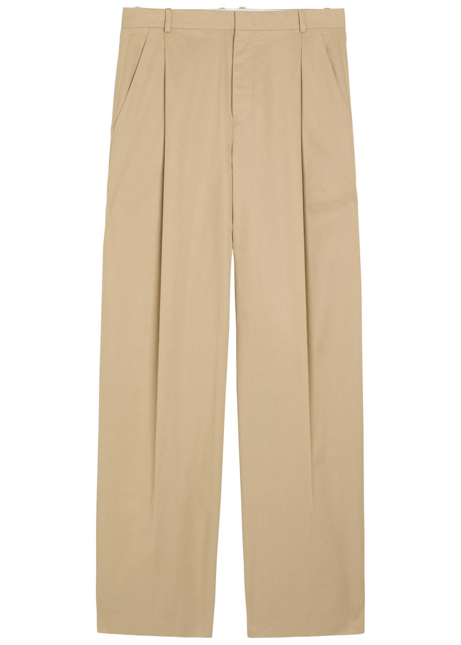 Vince Camille Wide-leg Woven Trousers Beige