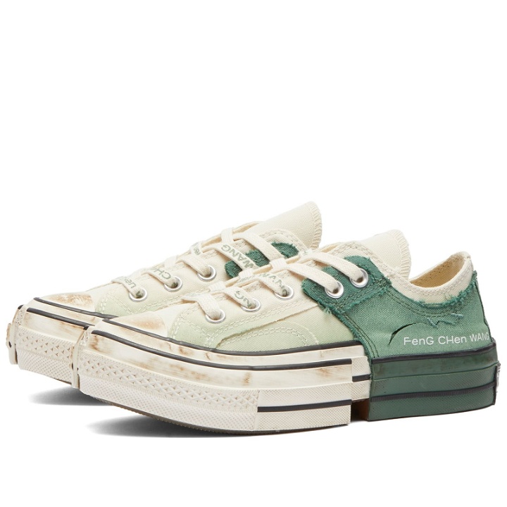 Photo: Converse x Feng Chen Wang Chuck 70 2-in-1 Ox Sneakers in Natural Ivory/Myrtle/Egret