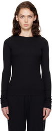ÉTERNE Black Long Sleeve Fitted T-shirt