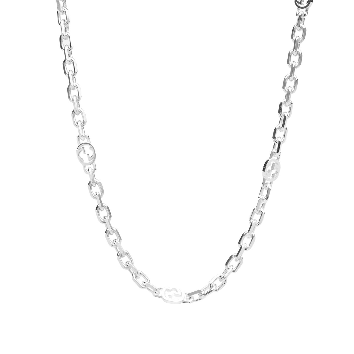Gucci Men's Interlocking G Chain Necklace in Sterling Silver Gucci