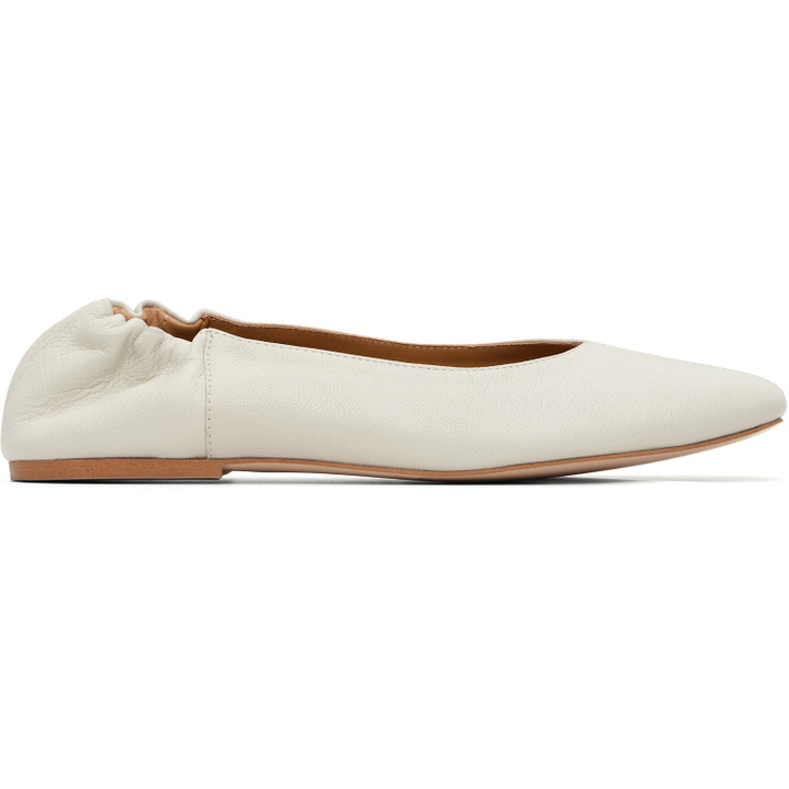 Photo: A.P.C. White Smooth Leather Ballerina Flats