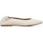 A.P.C. White Smooth Leather Ballerina Flats
