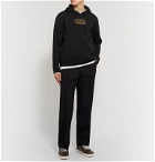 Fendi - Logo-Appliquéd Fleece-Back Cotton, Cashmere and Wool-Blend Jersey Hoodie - Black