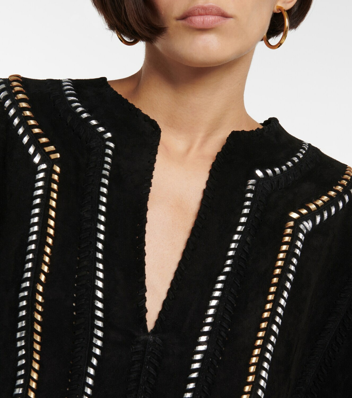 Dodo Bar Or Fringe-trimmed suede tunic