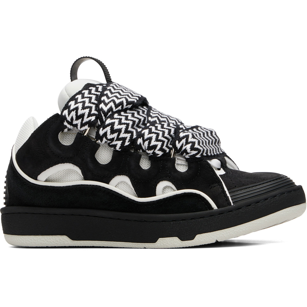 Lanvin Black & White Bicolor Curb Sneakers