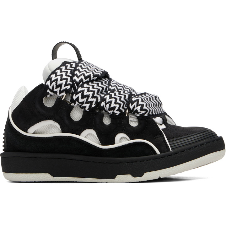 Photo: Lanvin Black & White Bicolor Curb Sneakers