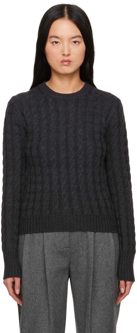 TOTEME Gray Cable Knit Sweater Toteme