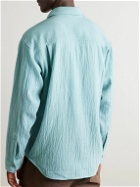 NN07 - Adwin 5366 Wool-Blend Flannel Overshirt - Blue