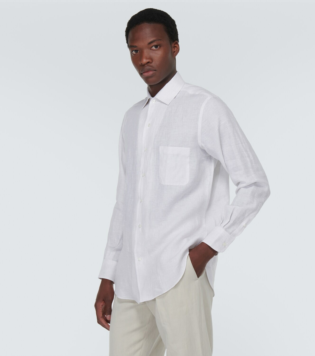 Loro Piana André striped linen shirt