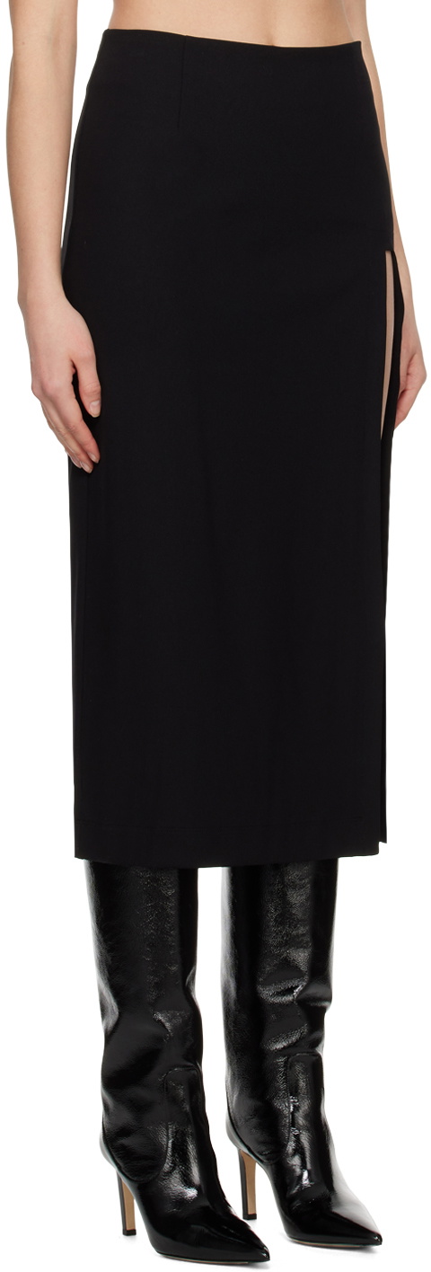 Olēnich Black Cutout Midi Skirt