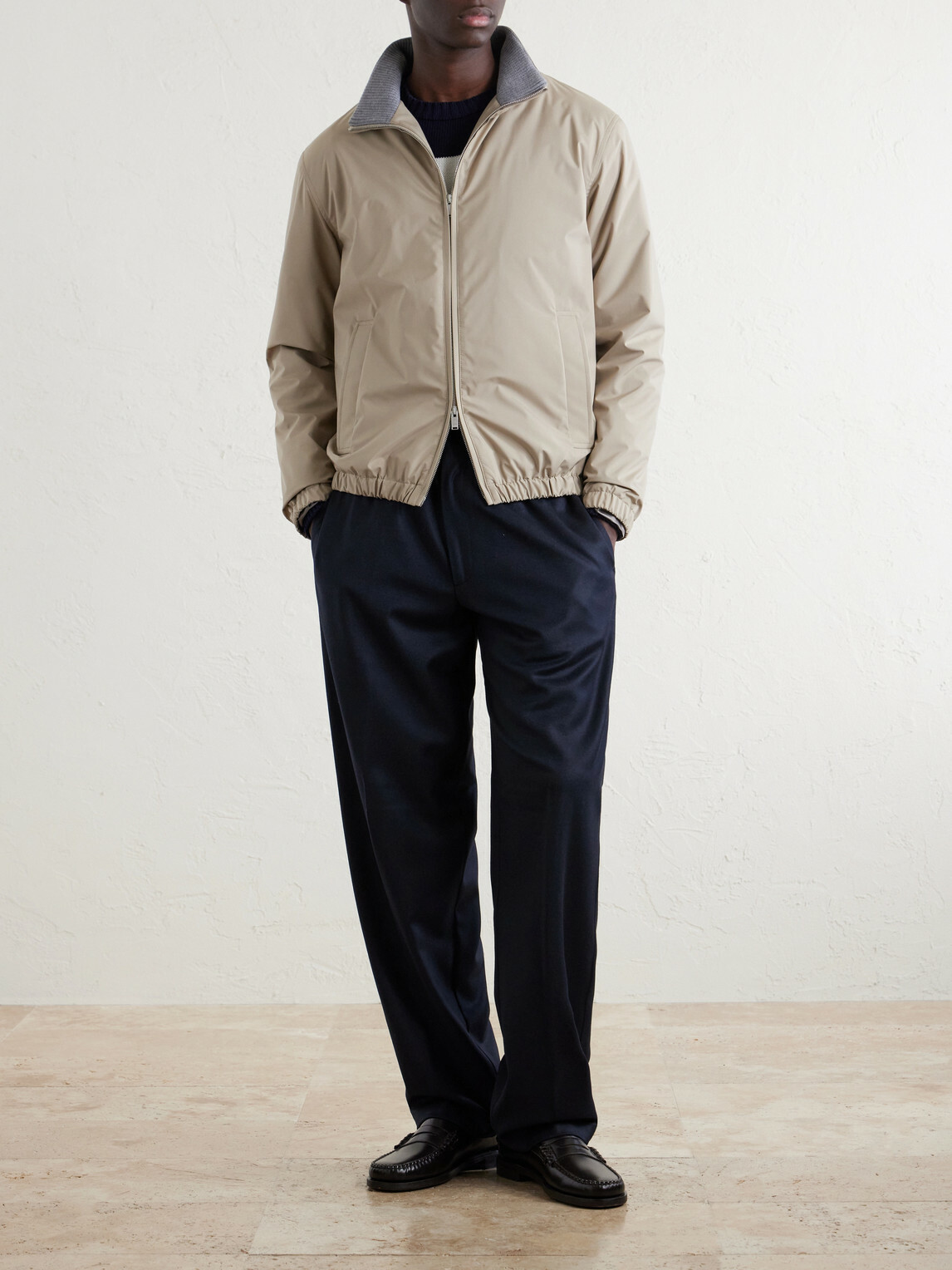Lardini - Shell Bomber Jacket - Neutrals