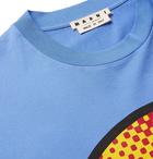 Marni - Smiley Printed Cotton-Jersey T-Shirt - Blue