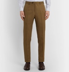 Caruso - Slim-Fit Cotton, Linen and Silk-Blend Suit Trousers - Neutrals