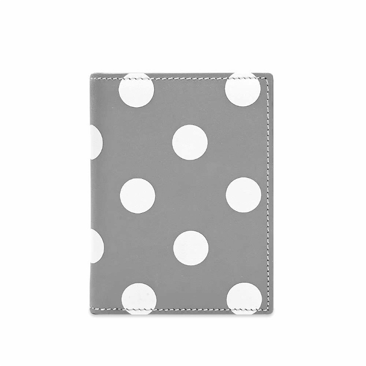 Photo: Comme des Garçons Sa0641Pd Dots Printed Leather Bifold in Grey