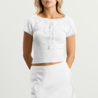 My Mum Made It Women's Lace Knit Top in White