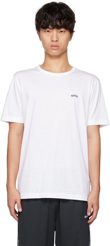 Photo: BOSS White Curved T-Shirt