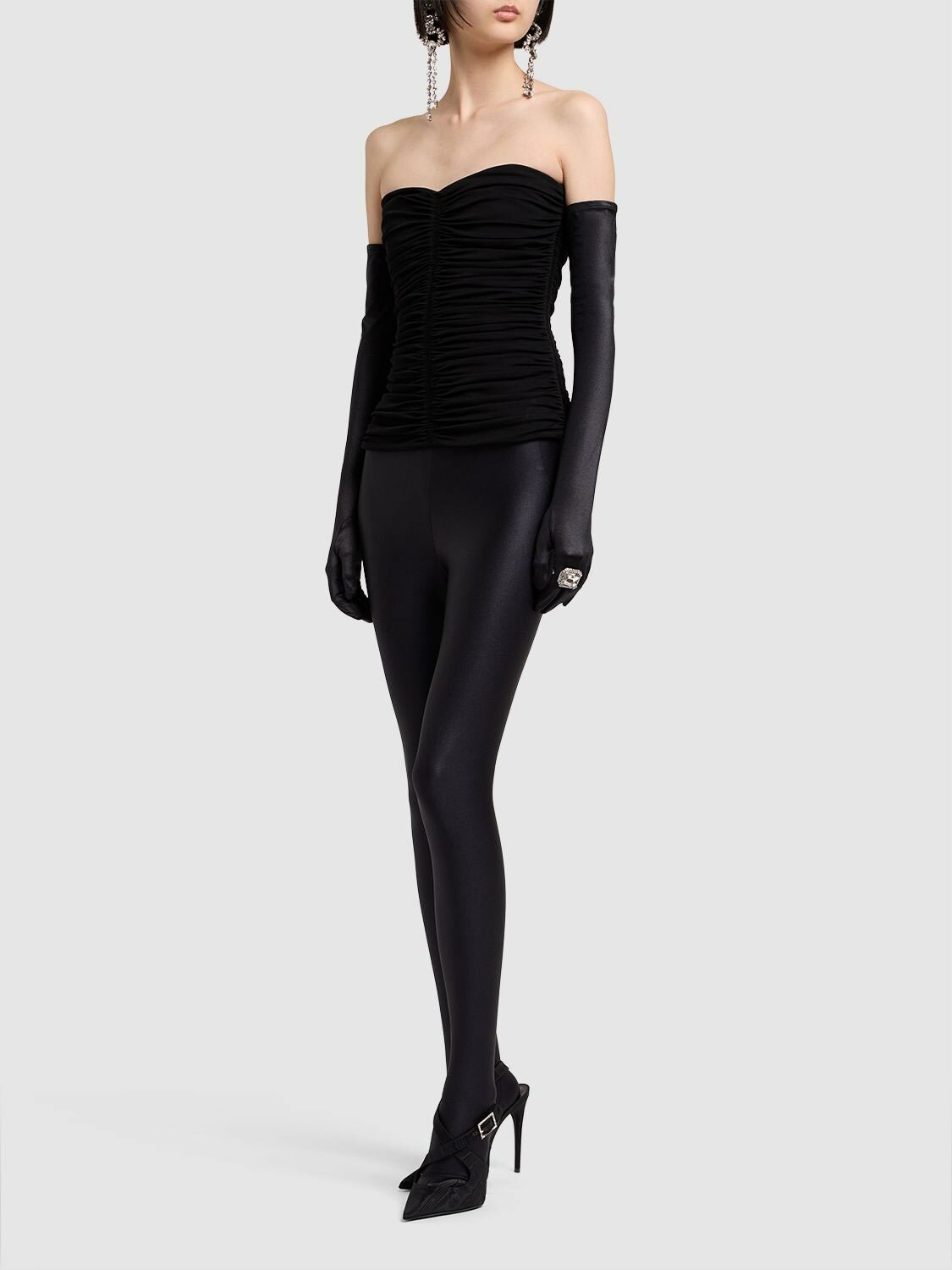 スパッツ・レギンス Saint Laurent Black Cashmere Leggings Saint Laurent(サンローラン) スパッツ・レギンス(レディース