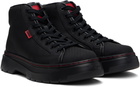 Hugo Black Structured High-Top Sneakers