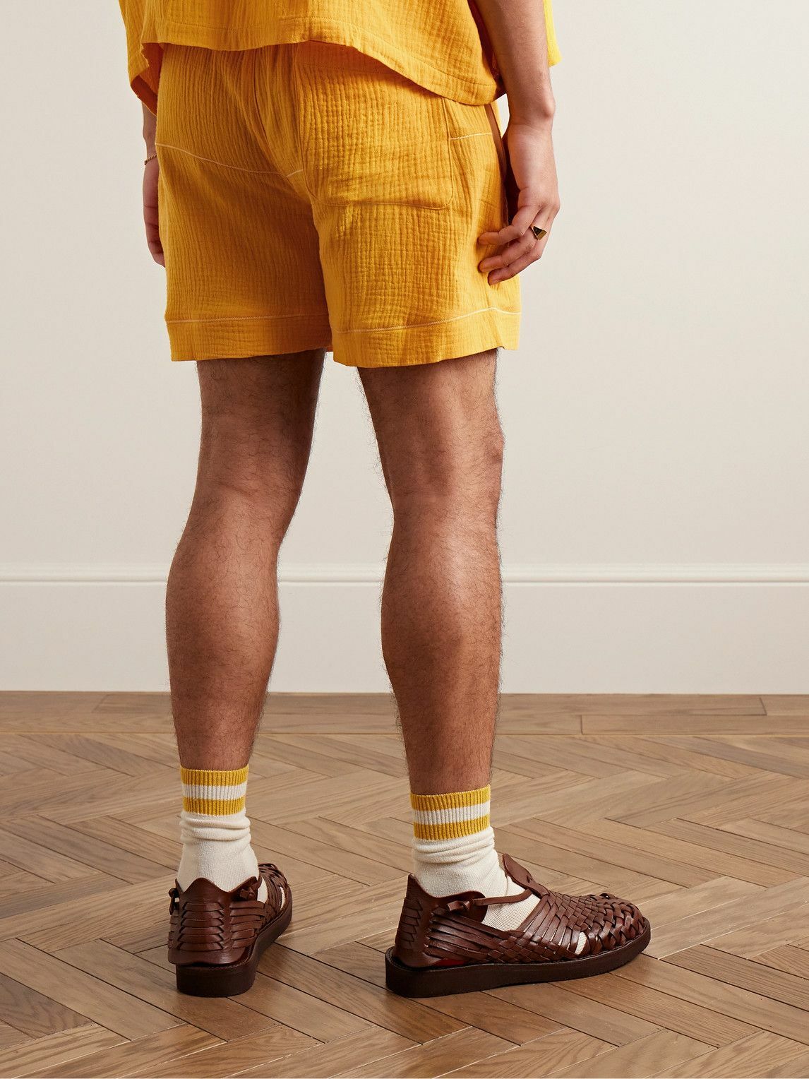 CHERRY LA - Vacation Straight-Leg Logo-Embroidered Cotton